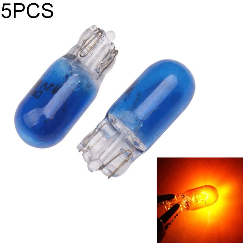 5pcs T10 12v 5w car instrument light reading light(amber)