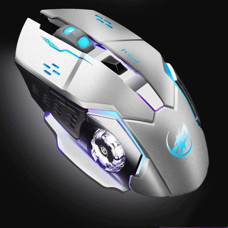 WARWOLF Q8 Wireless Rechargeable Mouse Glowing Gaming Mouse(Black)