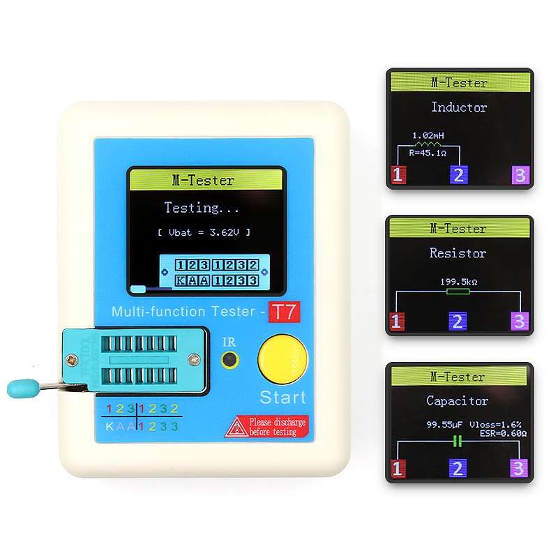 CR-T7 3.5 inch Colorful Display Multi-functional TFT Backlight Transistor Tester for Diode Triode Ca