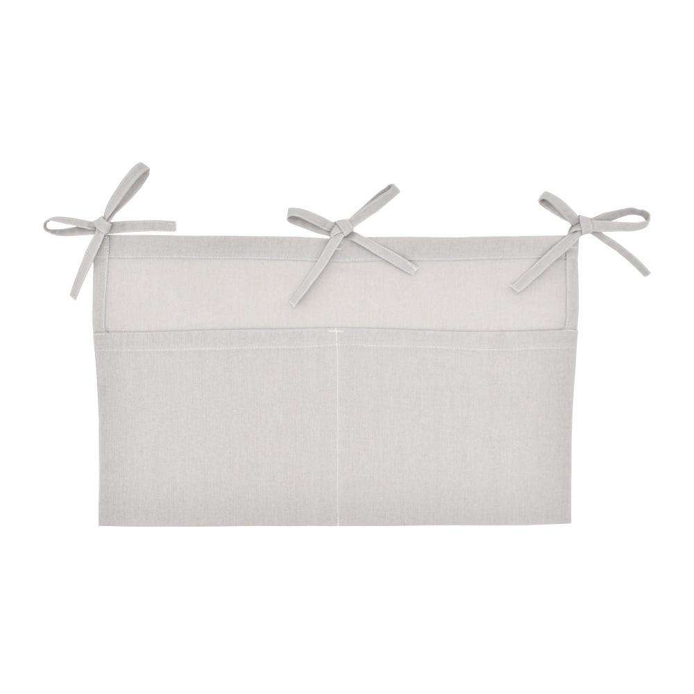 Crib Storage Hanging Bag Diaper Wrap Molar Toy Storage Bag(Light Gray)