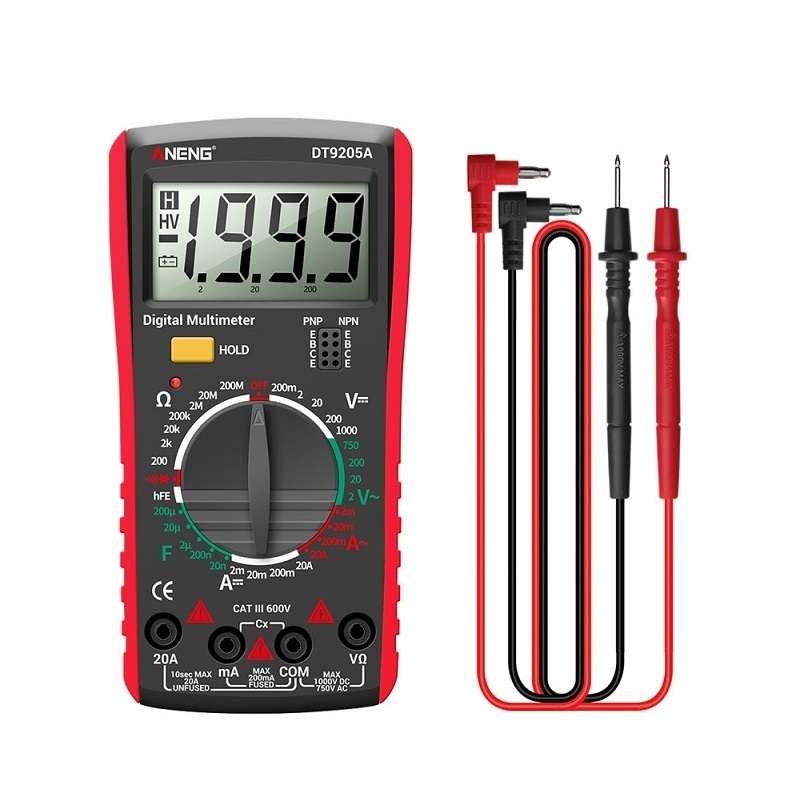 ANENG Automatic High-Precision Intelligent Digital Multimeter, Model:DT9205A HOLD Key(Orange)
