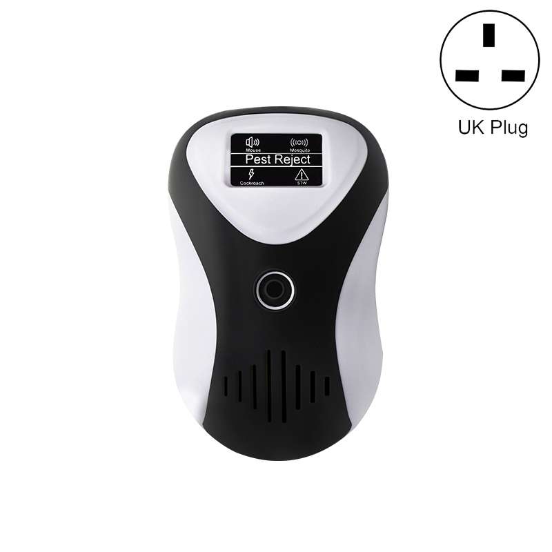 Ultrasonic Mouse Repeller Energy-Saving Silent Insect Repeller, Plug Type:UK Plug(Blue Black)