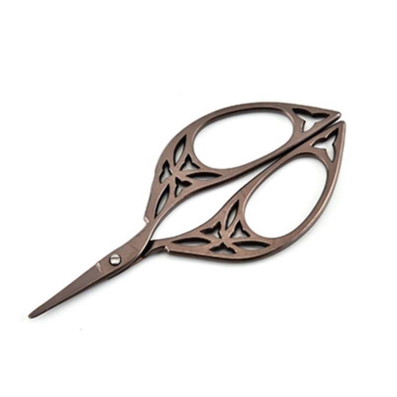 Stainless Steel Leaf Shape Scissors Handmade Tea Bag Scissors(Color Titanium)