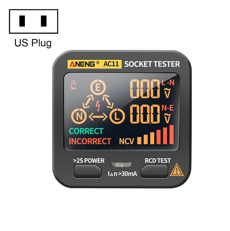 ANENG AC11 Multifunctional Digital Display Socket Tester Electrical Ground Wire Tester(UK Plug)