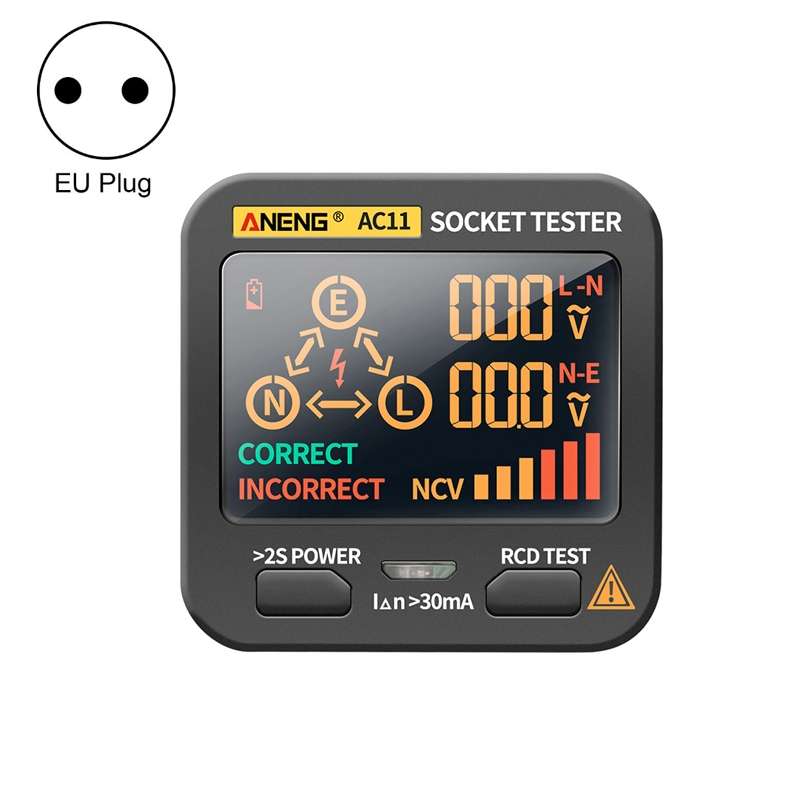 ANENG AC11 Multifunctional Digital Display Socket Tester Electrical Ground Wire Tester(UK Plug)