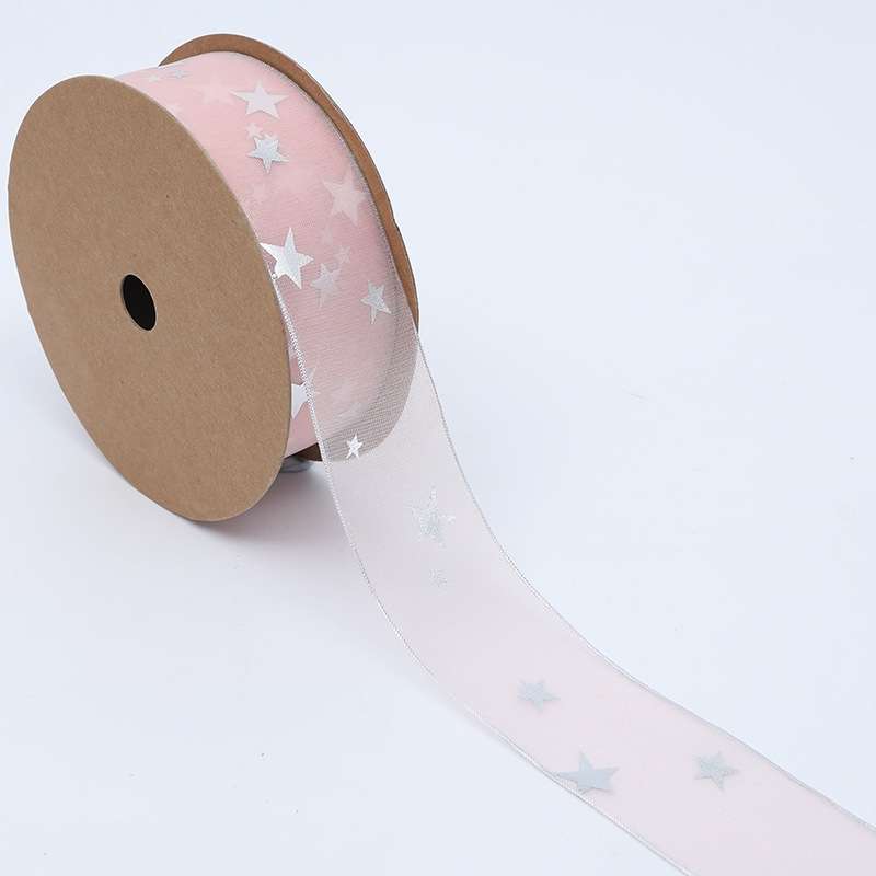 Star Ribbon Wedding Floral Packaging Ribbon, Specification: 2.5 cm(Bean Paste)