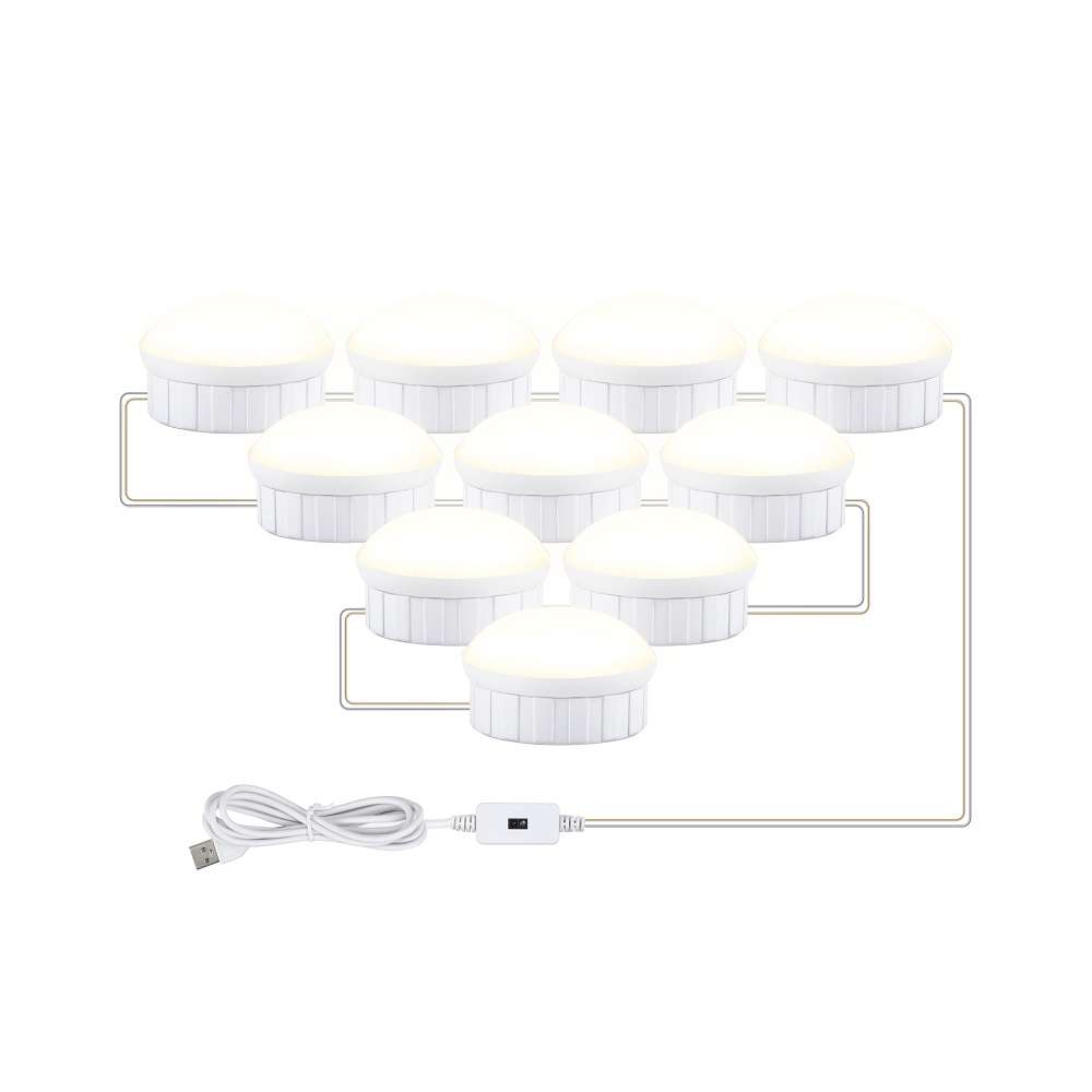 LED Makeup Mirror Light Beauty Fill Light Hand Sweep Sensor Mirror Front Light, Power source: 10 Bul