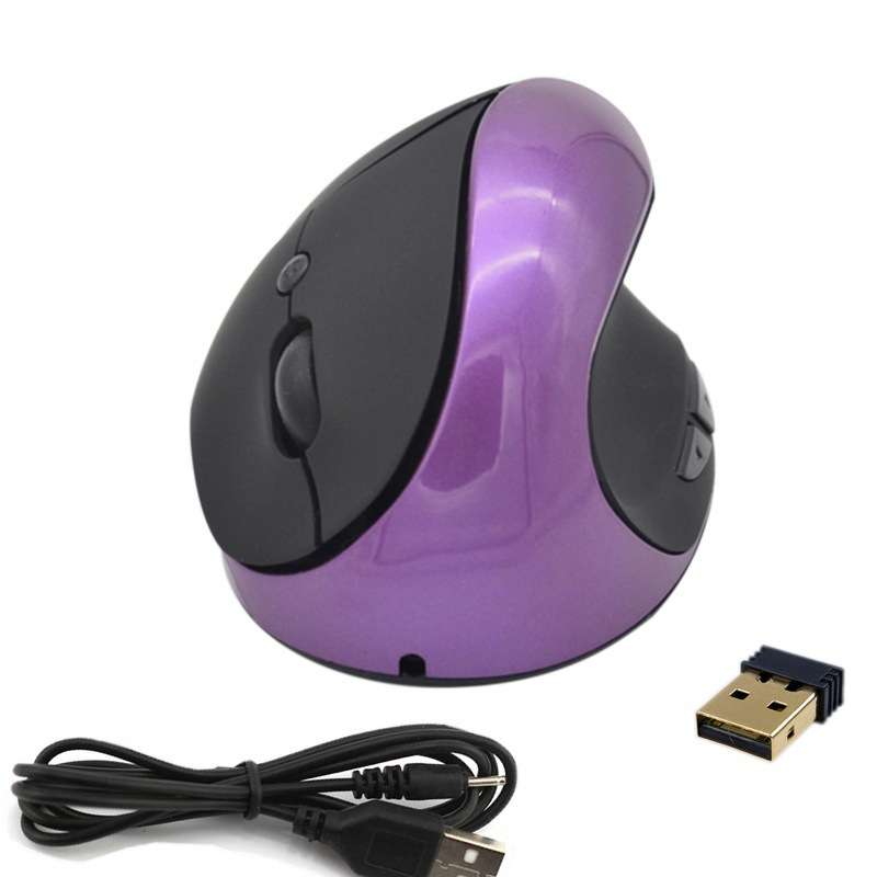 JSY-03 6 Keys Wireless Vertical Charging Mouse Ergonomic Vertical Optical Mouse(White)