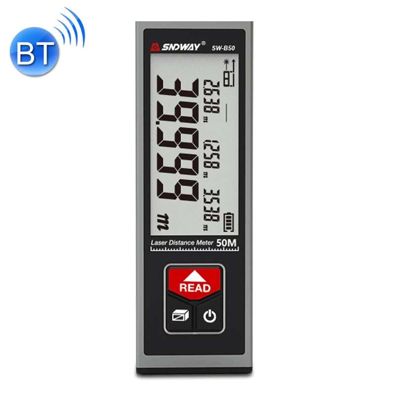 SNDWAY SW-BT50 Laser Rangefinder Infrared Measuring Ruler, Style: 50m Bluetooth Version