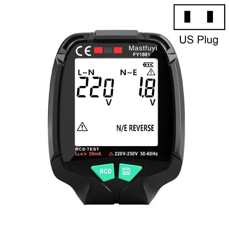FUYI FY1881 High Precision Power Polarity Phase Socket Tester(EU Plug)