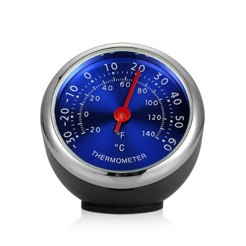 Mini Car Dashboard Thermometer Hygrometer Mechanical Decoration(Blue Temperature)