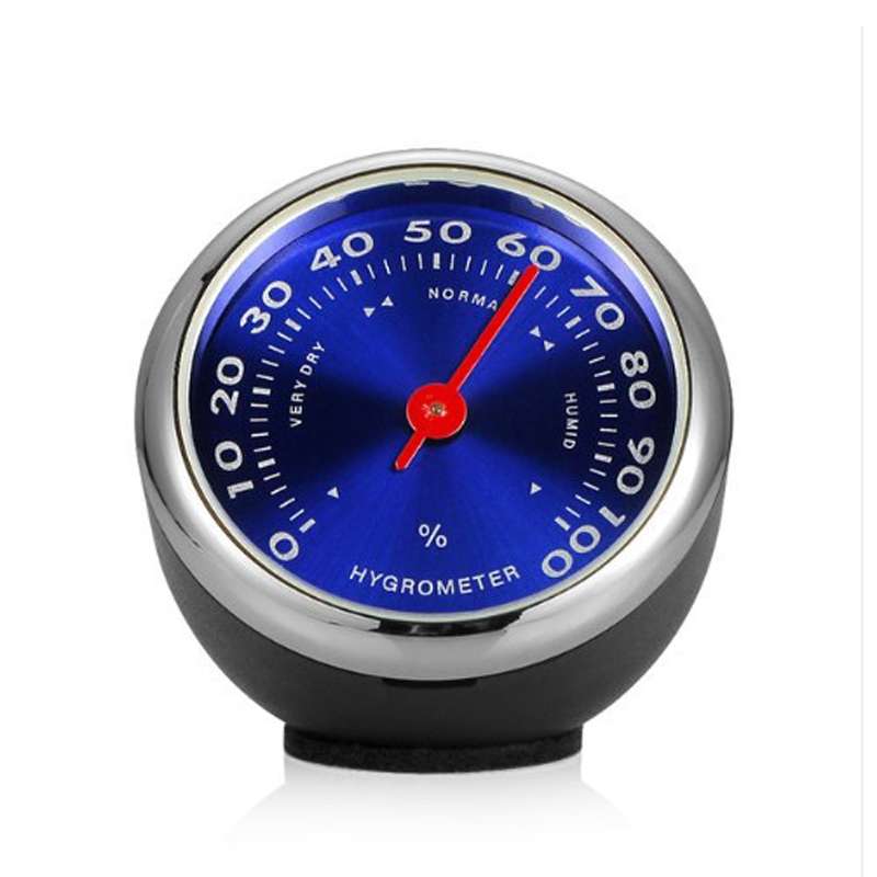 Mini Car Dashboard Thermometer Hygrometer Mechanical Decoration(Blue Temperature)