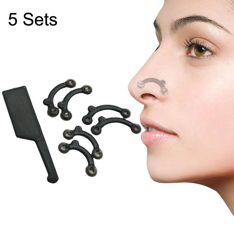 5 Sets Nose Beauty 3D Invisible Silicone Nose Pad Nose Bridge Booster(Black)