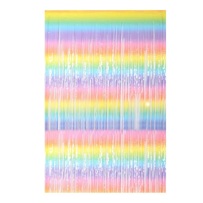 2 PCS 2M Birthday Party Decoration Background Rain Curtain(Rainbow Gradient)