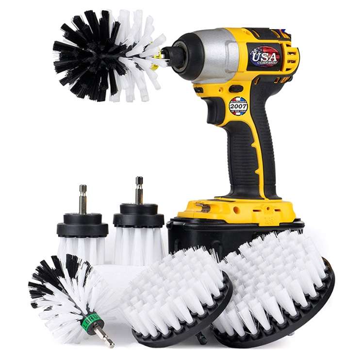 6 PCS / SetElectric Drill Head Car Tire Floor Crevice Cleaning Brush(Blue)