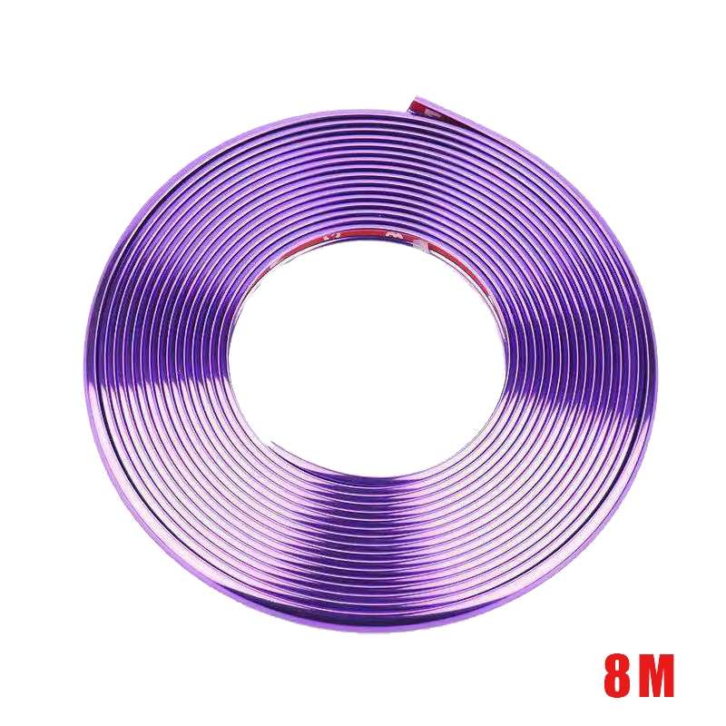 W12 8m/roll Car Universal Reflective Wheel Electroplating Decorative Strip(Gold)
