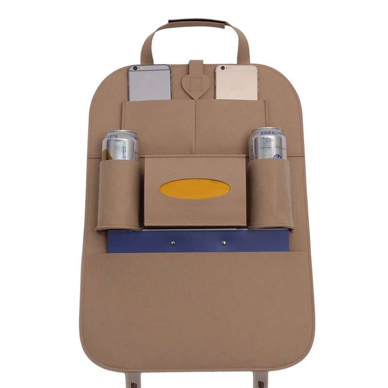 Car Multifunctional Seat Back Storage Hanging Bag, Size: 40x56cm(Beige)