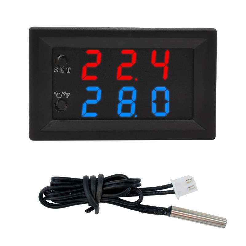 W2809 Digital Display Dual Display Thermostat Hatching Pet House Intelligent Waterproof NTC Temperat