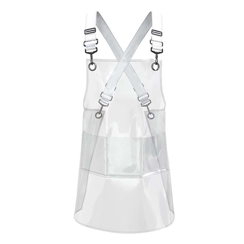 30 Silk Long 80cm Transparent TPU Apron Solid Color Webbing Adjustable Work Apron(Pink + Pink Webbin