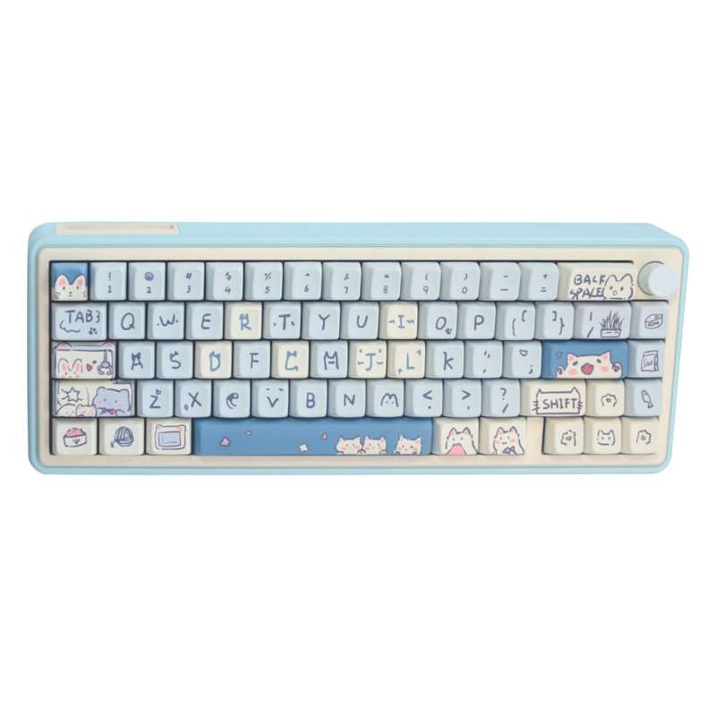 Bluetooth Wireless 3-mode RGB Backlit Gaming Mechanical Keyboard Aluminum Alloy Kit + Keycap(Light B
