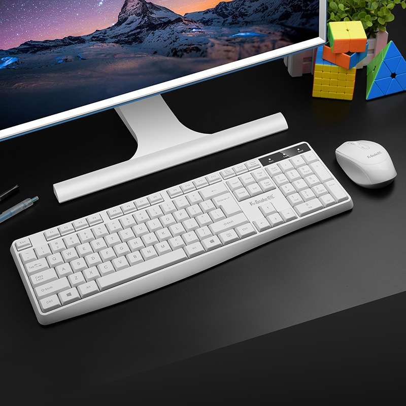 K-Snake WK800 Wireless 2.4G Keyboard Mouse Set Tabletop Computer Notebook Business Office House Use,