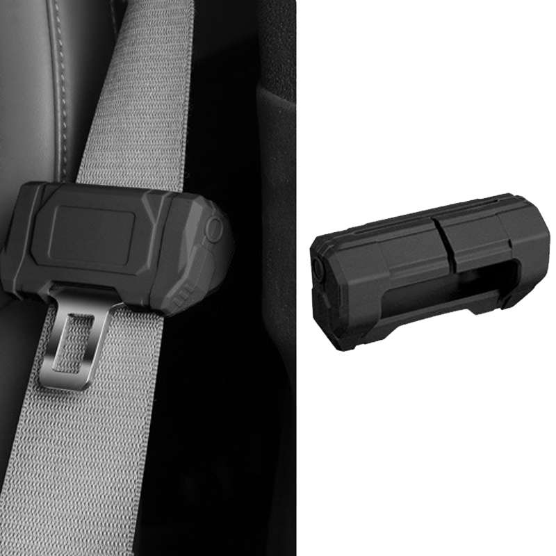 Large Car Seatbelt Buckle Protective Cover Anti Scratch Silicone Protector For Safety Belt Plugs(Bla