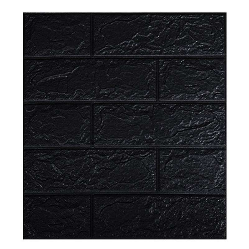 5mm Thickness 35x38.5cm 3D Self-Stick Wallpaper Soft Wrapping Waterproof Wall Sticker(Black)