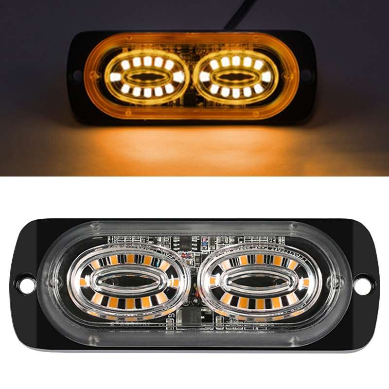 12W Car Side Signal Warning Light 24 LED Strobe Light(Red Blue)