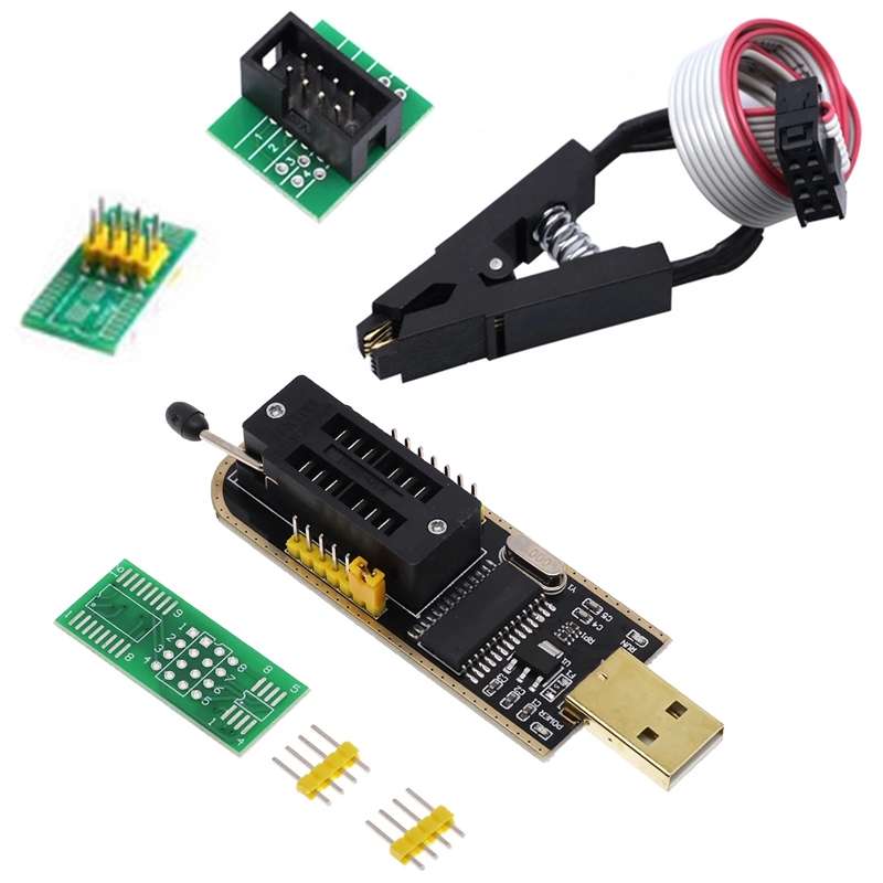 Test Clip With 2 Board+CH341A Programmer Module USB Motherboard Routing Liquid Crystals Disassembly
