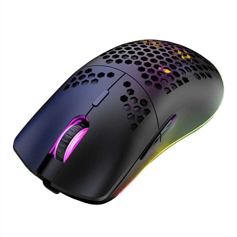 XUNSVFOX XYH80 Hollow Hole Rechargeable Wireless Gaming Mouse RGB Light Computer Office Mouse(White)