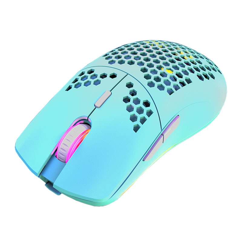 XUNSVFOX XYH80 Hollow Hole Rechargeable Wireless Gaming Mouse RGB Light Computer Office Mouse(White)