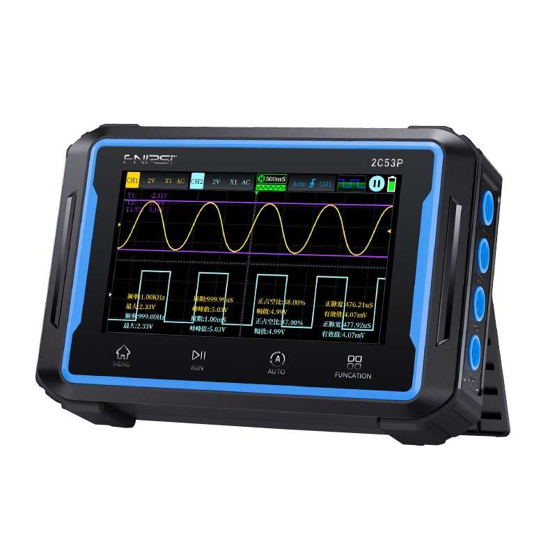 FNIRSI 2C53P Dual Channel Flat Panel Digital Oscilloscope Multimeter Signal Generator 3 In 1(Black)