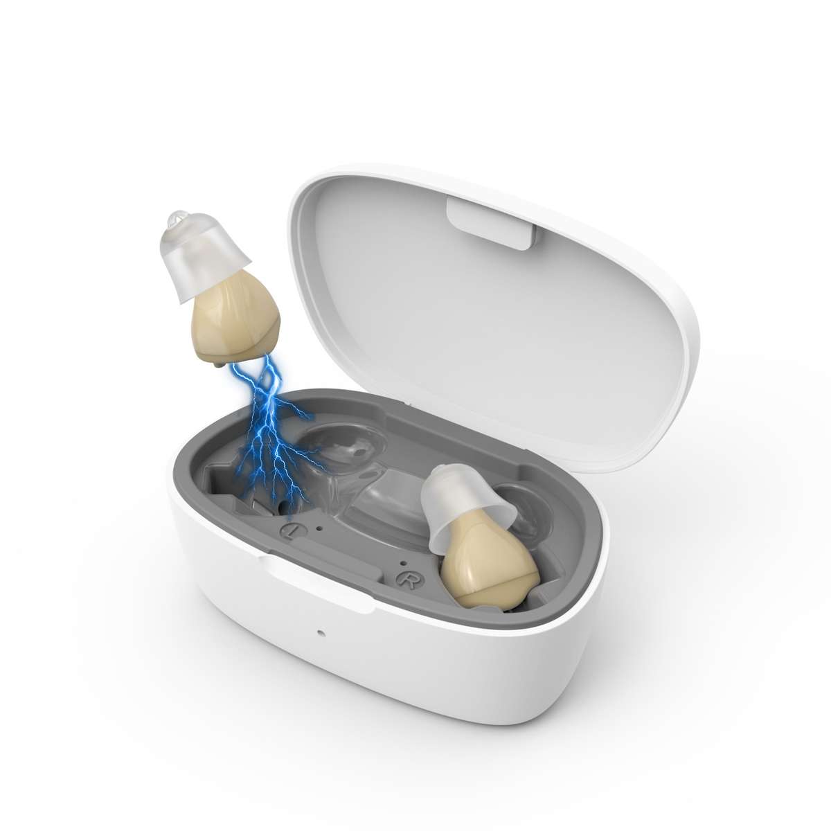 Z-68 In-ear TWS Invisible Hearing Aid Digital Sound Amplifier with Charging Box(Skin Color)