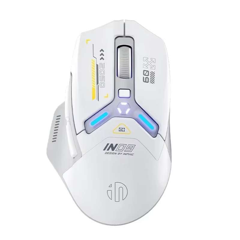 Inphic IN9 Tri-mode Wireless Bluetooth Gaming Office Computer Mouse(White)