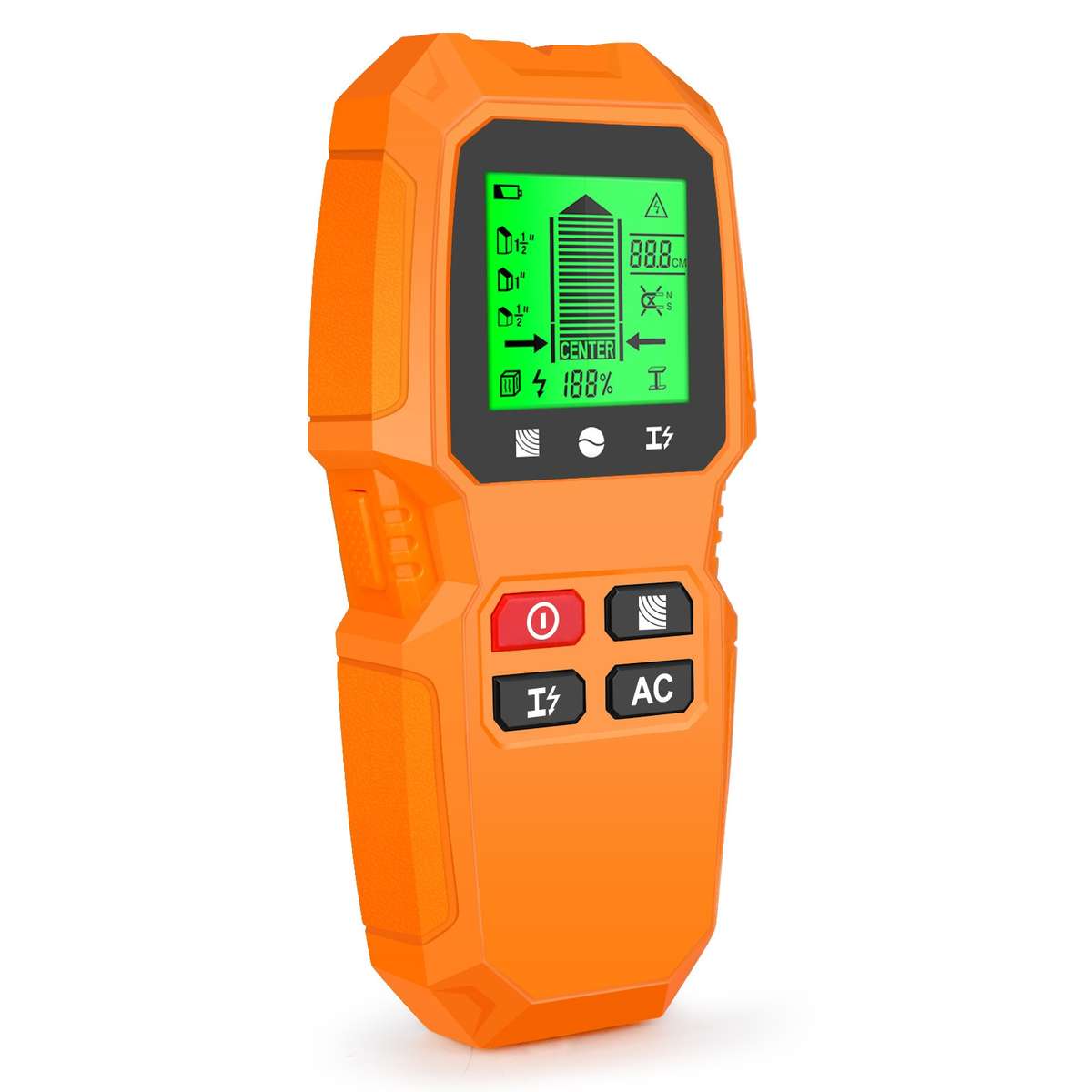 HW-QB6 5 In 1 Wall Scanner Handheld Stud Finder Wood Current Metal Live Wires Detection(Black)