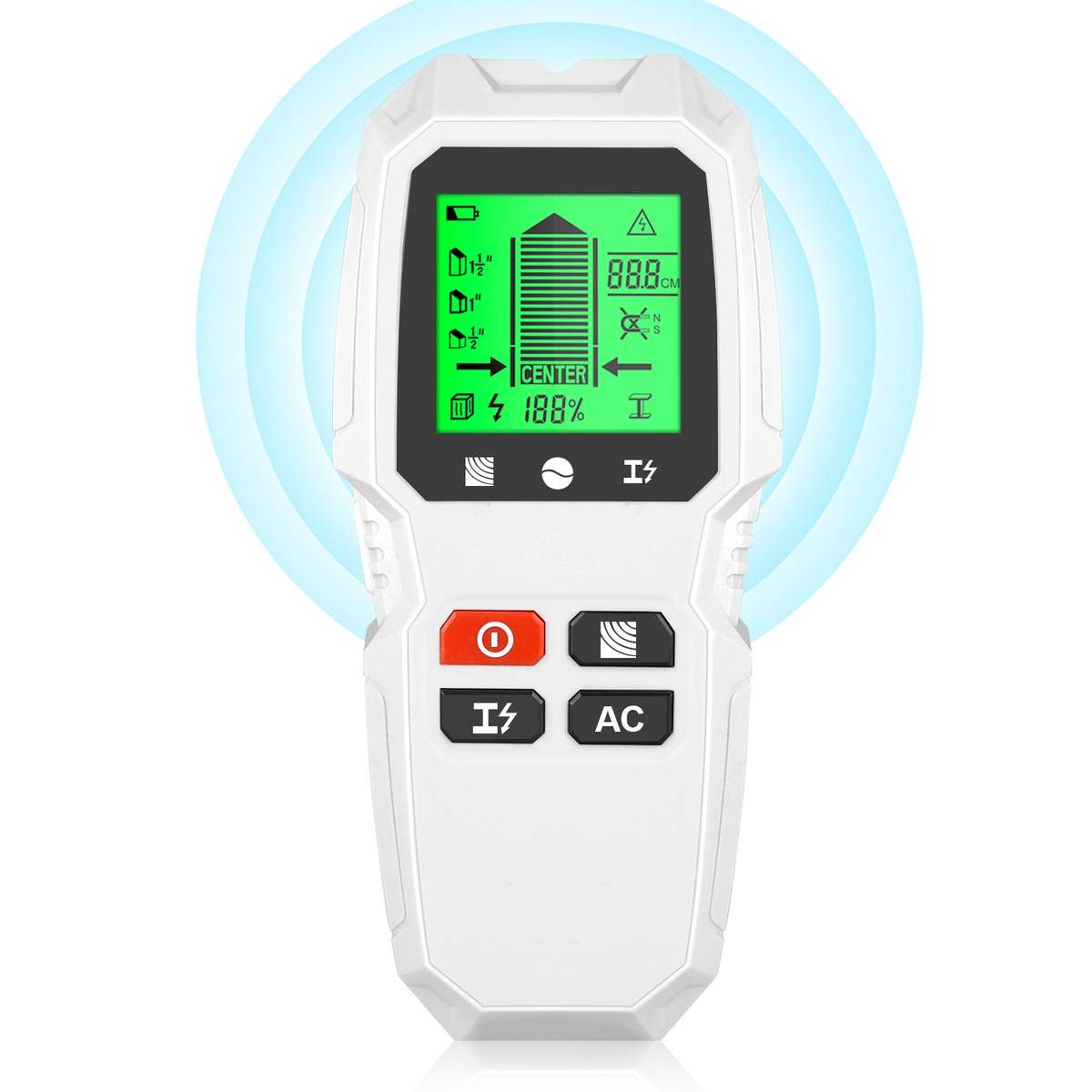 HW-QB6 5 In 1 Wall Scanner Handheld Stud Finder Wood Current Metal Live Wires Detection(Black)