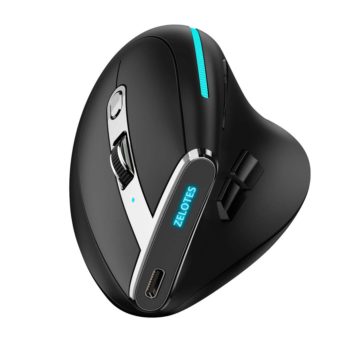 ZELOTES F36 9-Keys Vertical Grip Ergonomic Programming Dual Bluetooth + 2.4G Wireless Mouse(White)