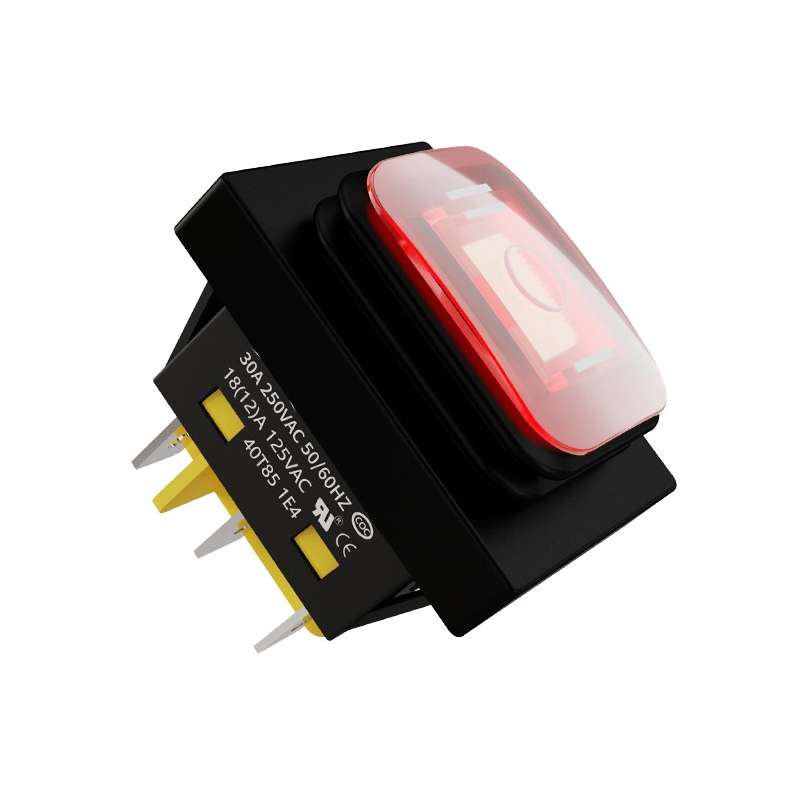 FILN 220V 30A Split Dustproof Boat-type Switch With Light, Specifications: Waterproof 6 Pin 3 Gear R