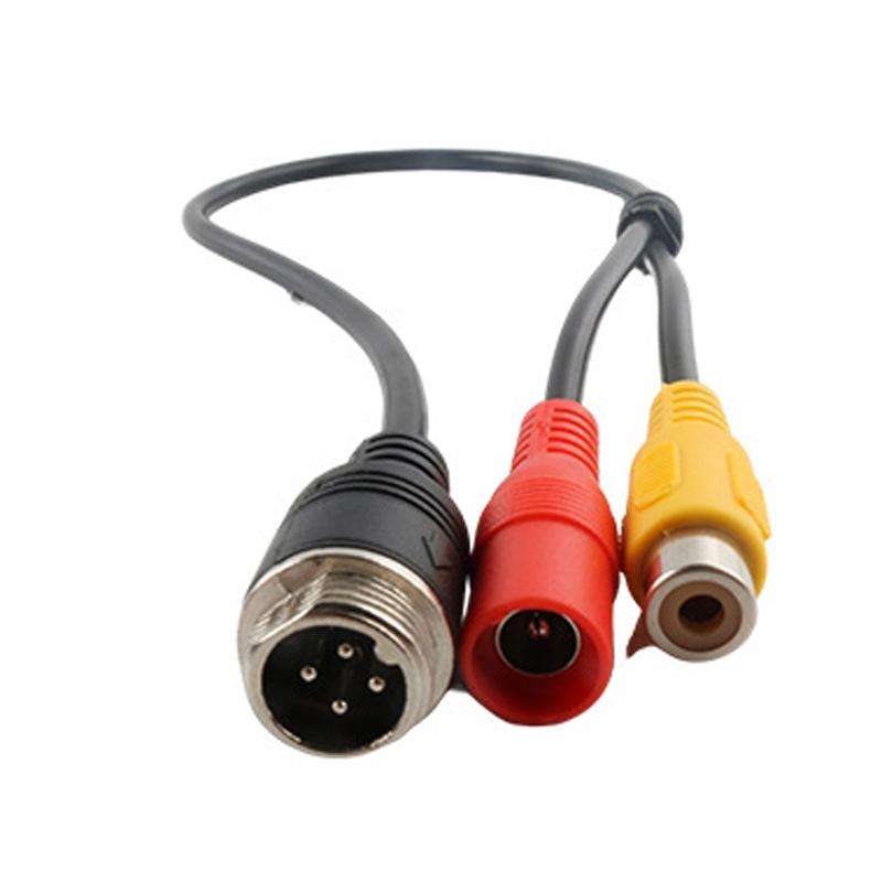 4 Pin Aviation Male To RCA Female DC Female Car Camera Adapter Connector Wire 50cm