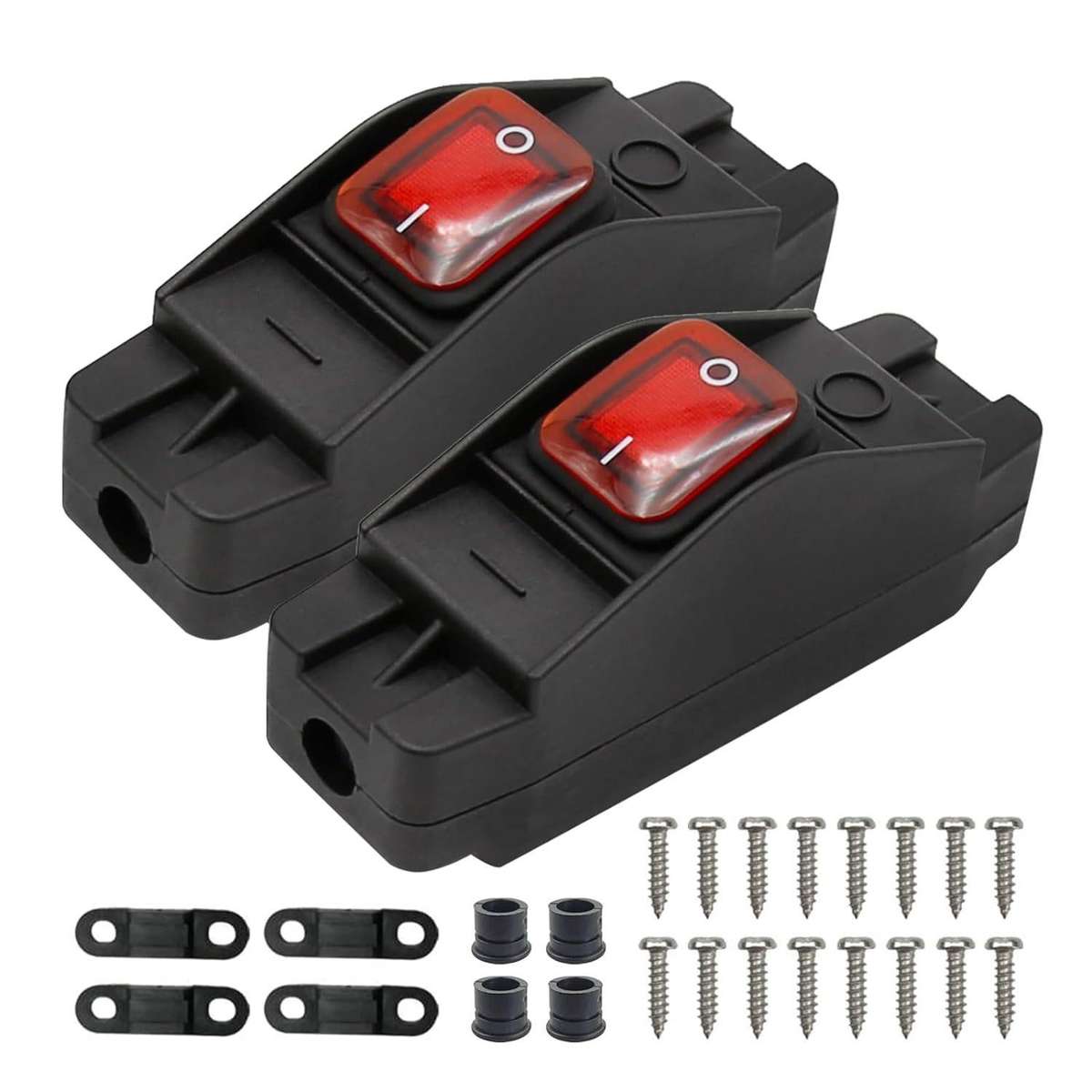 Waterproof Screw-type Wiring High-power High-temperature Resistant Switch(Red 12-24V)