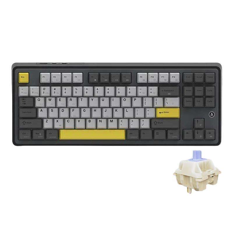Ajazz AK870 Wireless Bluetooth Tri-mode Mechanical Keyboard RGB DIY Custom Hot Swap Gaming Keyboard,