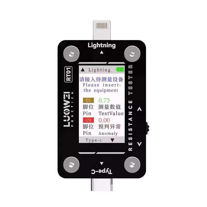 LUOWEI RT01 Type-C To 8 Pin Detachable Cell Phone Rear Plug Auto Tester