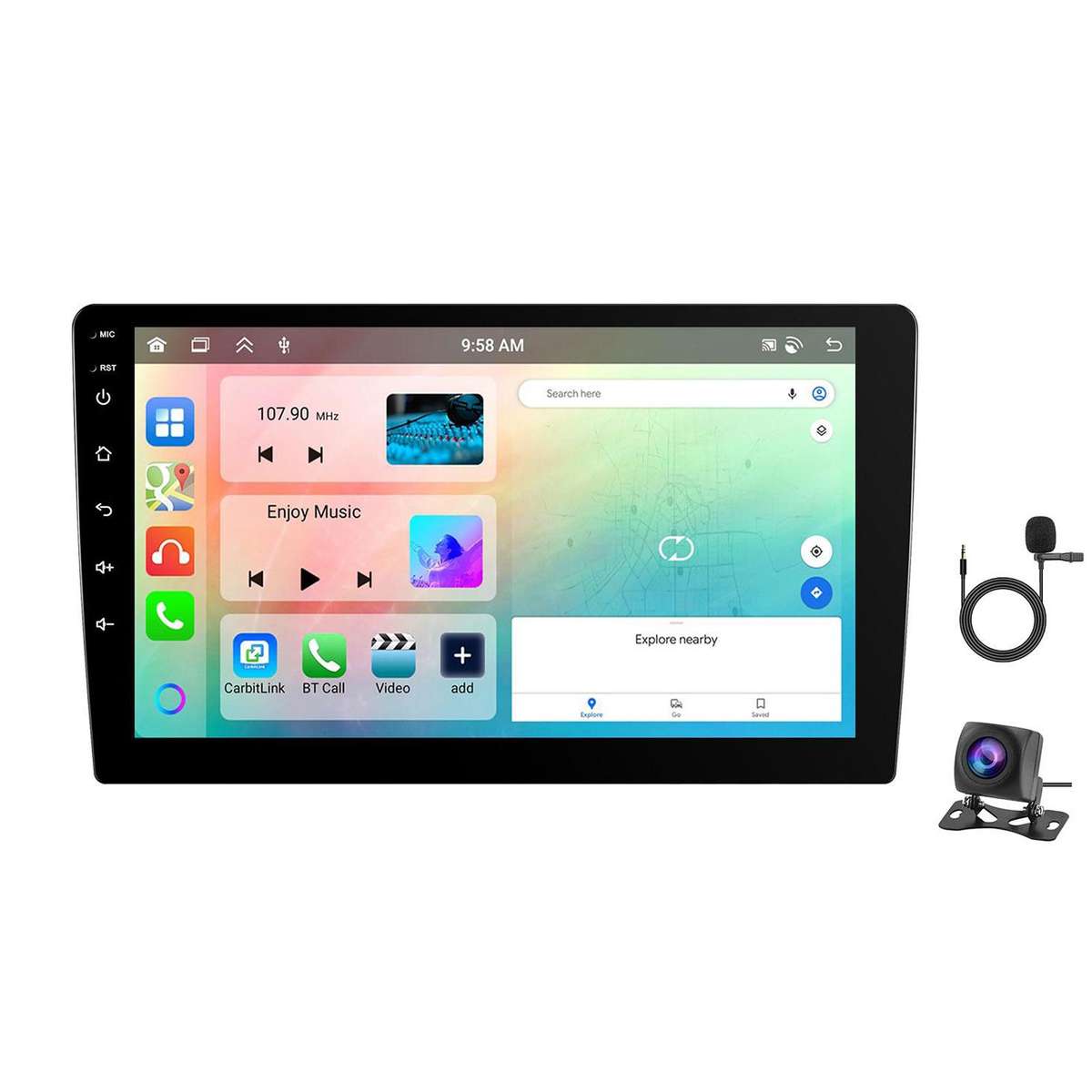 9 Inch Android 4+64G Dual-Butt Large Screen Car Carplay Built-In DAB Car Central Control Integrated