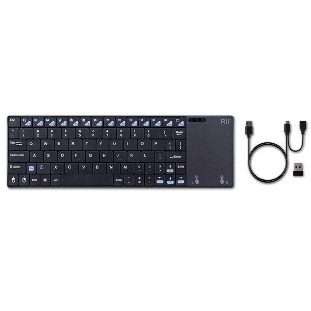 Rii K12+ Office Computer Notebook Silent 2.4GHz Wireless Mini Keyboard(Black)