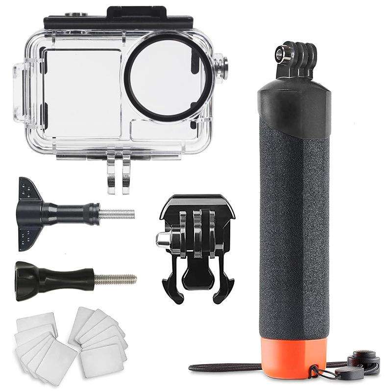 For DJI Action 5 Pro/4/3 Waterproof Diving Case with Buoyancy Float Stick Kit Includes Anti-Fog Inse