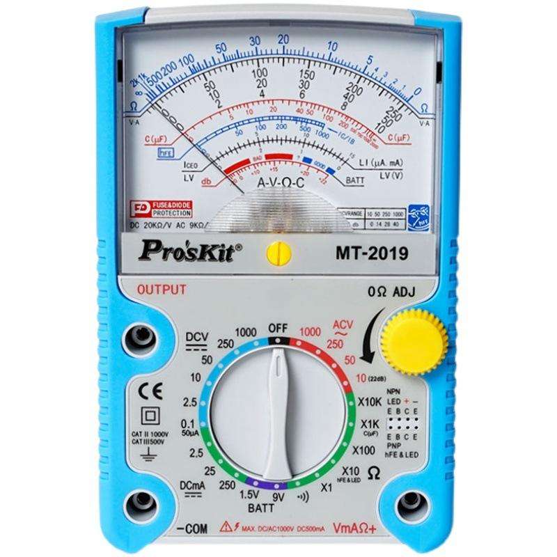 ProsKit MT-2019 Analog Multimeter 24 Range Mechanical High Precision Universal Meter
