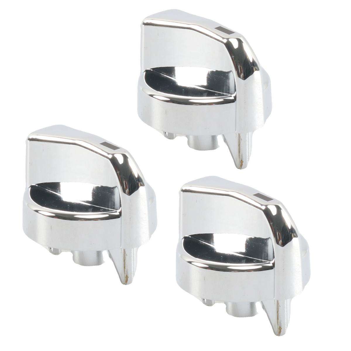 Car Air Conditioning Heater Control Knob For Peterbilt, Color: Silver 3pcs