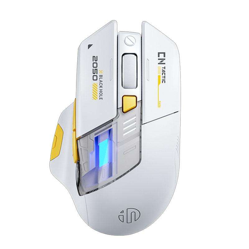 Inphic Bluetooth Wireless Mouse Office & Gaming LED Charging Mice, Spec: Dual Mode White