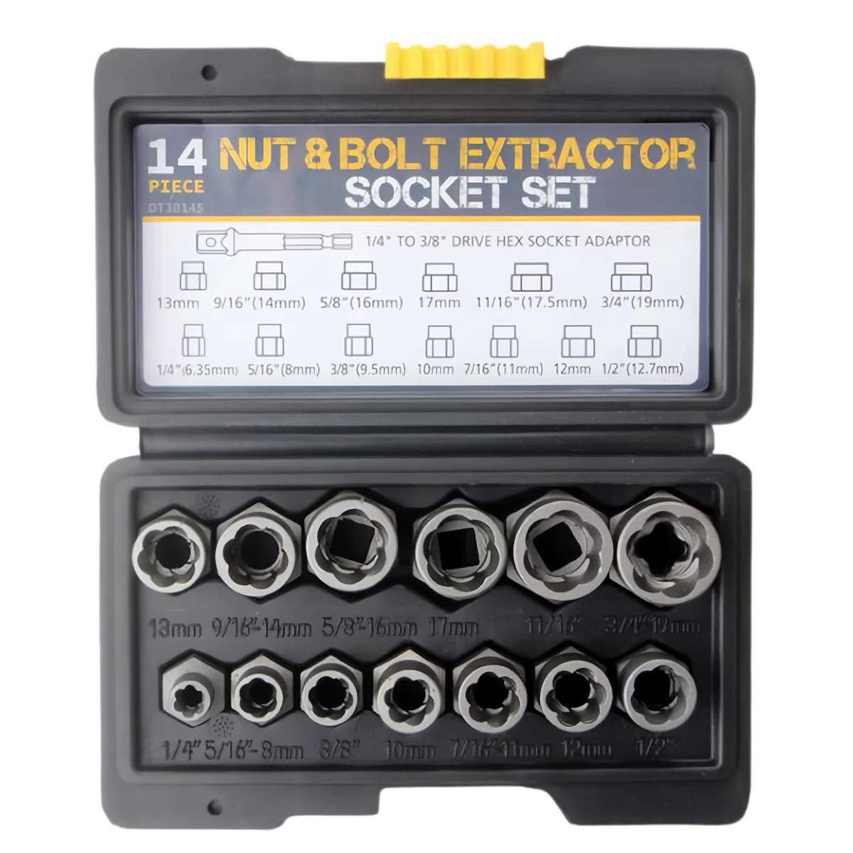 14pcs Damaged Nut Extractor Reverse-Thread Socket Screw Removal Tool