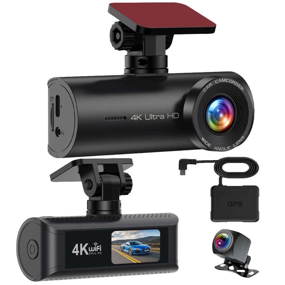4K Smartphone Connected WiFi High-Definition Dual-Recording Car Dash Cam, Specification: Front+Rear+